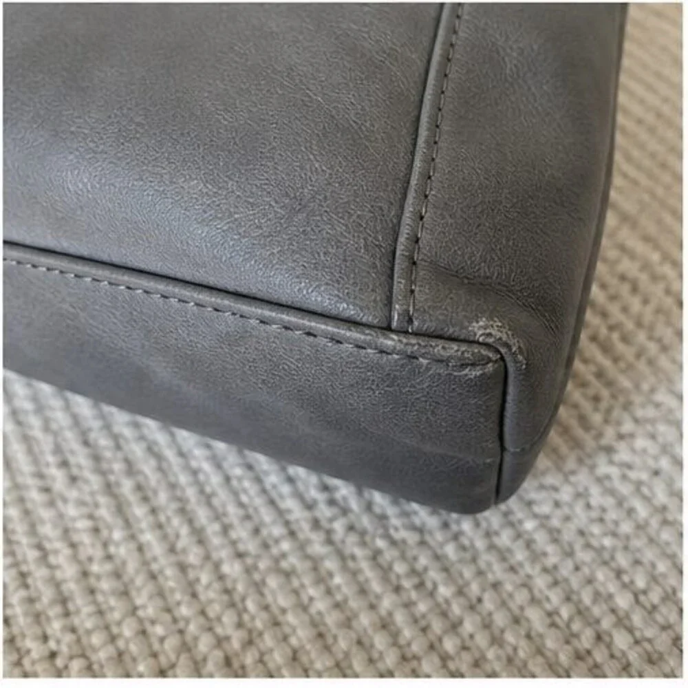 Gray Faux Leather Bag